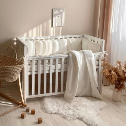 Set lenjerie patut bebe/copii 7 piese Velvet milky